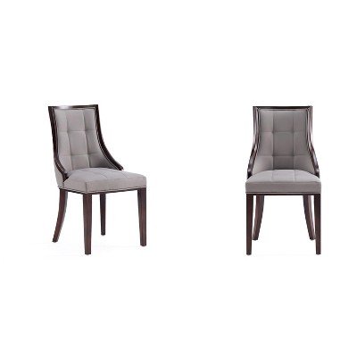 Sapphtopaz 2PCS Modern Dining Chairs with Backrest Mid-Century PU Upholstered Living Room Chair with Wood Frame for Dining Room, Kitchen