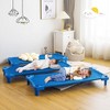 Costzon Daycare Cots for Kids, Set of 6 Stackable 51"x22.5" Nap Cots with Easy Lift Corners, Ready-to-Assemble Preschool Beds for Naptime (Dark Blue) - 3 of 4