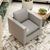 Cozy Modern Linen Accent Chair with Soft Seat and Back Cushion, Comfortable Sofa Chair for Living Room or Reading Corners-The Pop Home - 2 of 4