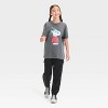 Girls' Holiday Snoopy Oversized Graphic T-Shirt - art class™ Gray - 4 of 4