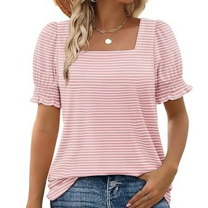 LEVEN SIXTEEN Women Summer Casual Ruffle Top - 1 of 3