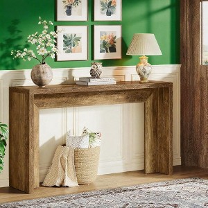 KTMBDW 55-Inch Long Console Table, Wooden Rectangular Sofa Table Behind The Couch, Farmhouse Entryway Table for Entrance, Hallway, Living Room,Natural - 1 of 4