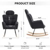 SKRAN Teddy Fabric Upholstered Rocking Chair,Accent Armchair Padded Seat with High Backrest and Pillow for Living Room, Bedroom, Nursery(Dark Gray) - 3 of 4
