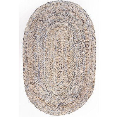 Nuloom Eliz Braided Denim and Jute Indoor Area Rug