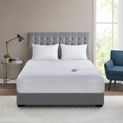Full White Plush Heated Mattress Pad with 10 Heat Settings