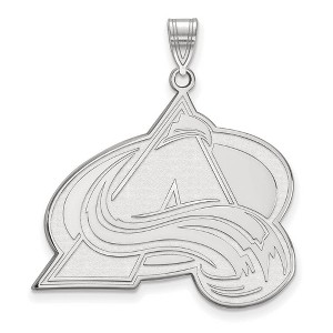 Black Bow Jewelry 10k White Gold Colorado Avalanche NHL Extra Large Pendant - 1 of 3