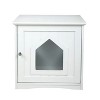 LunaLulinlk A-White Indoor cat house with lid, hidden litter box fence, cat furniture cabinet with lid - 3 of 4