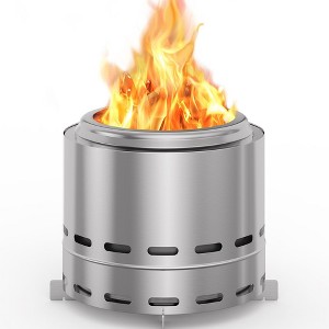 LOVMOR Smokeless Firepit, Wood Burning Fire Pit with Stand and Bag, Portable Stainless Steel Bonfire, Low Smoke Fireplaces for Patio and outside - 1 of 4