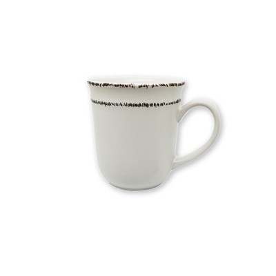 Foodesign Mediterraneo Cream Ceramic 13-Ounce Mug, Set of 4