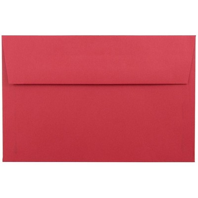 JAM Paper A9 Colored Invitation Envelopes 5.75 x 8.75 Red Recycled 14257