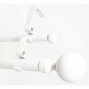 Urbanest Steel Ball Manhattan 1-inch 5-8 inch Double Drapery Curtain Window Rod Set - 1 of 4