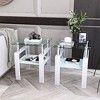 NicBex Modern 2-Tier Glass End Table for Living Room, Transparent & Frosted Side Table with Metal Legs, Square Small Coffee Table with Tempered Glass - 2 of 4