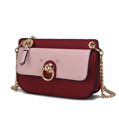 MKF Collection Jill Vegan Leather Color Block Crossbody Handbag by Mia K