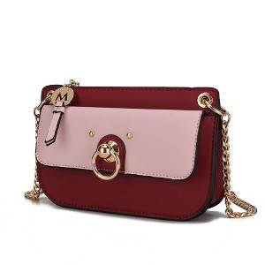 MKF Collection Jill Vegan Leather Color Block Crossbody Handbag by Mia K - 1 of 4