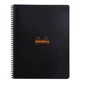 Rhodia Meeting Paper Book 80g Paper - Lined 80 sheets - 9 x 11 3/4 - Black cover - 1 of 3