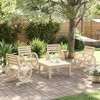 vidaXL Patio Chairs Set of 4 - Solid Fir Wood, Weather-Resistant Seating with Wagon Wheel Armrests for Garden/Terrace, Brown Farmhouse Style - 3 of 4