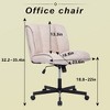 ALEXOUN Armless Desk Chairs with Wheels,Adjustable High,Comfy Cross Legged Swivel Vanity Chair with Back,Cute Home Chair,for Office,Vanity Desk - 3 of 4
