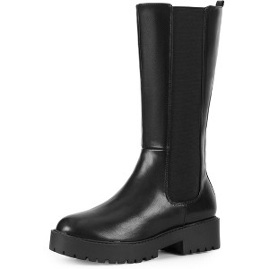 BLISSFUL STEP Women's Platform Mid Calf Chelsea Boots - 1 of 4