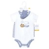 Hudson Baby Infant Boys Bodysuit, Short and Sock, Milk And Cookie Better Together - 2 of 4
