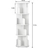 Homhougo Rotating Bookshelf, 360 Display 4 Tier Bookcase Storage Rack, Corner Spinning Book Shelf, Wood Revolving Bookcase Organizer, White - 2 of 4