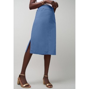 Jessica London Women's Plus Size Comfort Waist Stretch Denim Midi Skirt - 1 of 4