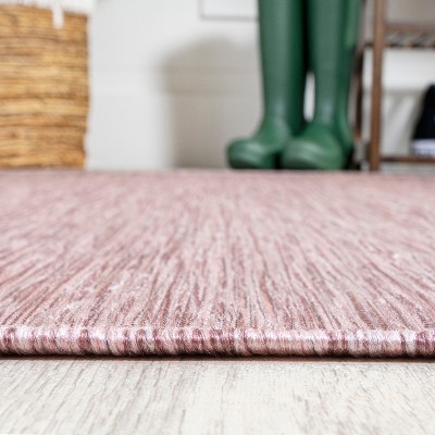 Ethan Pink Round Flatweave Synthetic Area Rug