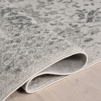 Ivory Rectangular Easy Care Synthetic Area Rug, 52" x 24"