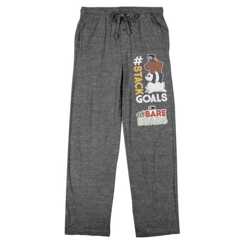 We Bare Bears Stack Goals Men s Graphite Heather Sleep Pajama Pants Target