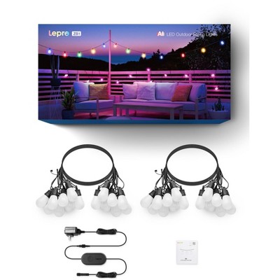 Lepro 100ft Multicolor LED Outdoor String Lights with AI Control