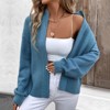 Women's Stand Collar Zip Up Cardigan Casual Knit Sweater Jacket - 3 of 4