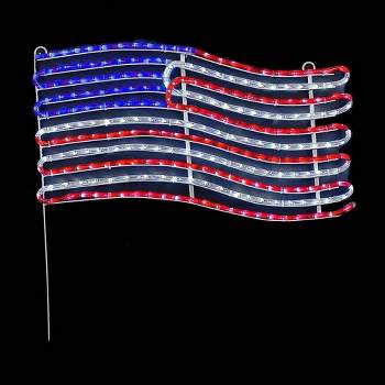 Novelty Lights 22 Red, White, Blue American Flag LED Rope Light Motif