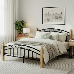 Metal Platform Bed Frame with Headboard, 10" Under-Bed Storage, Noise-Free, No Box Spring Needed - 1 of 4