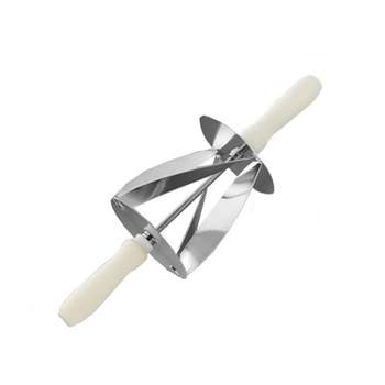 Rolling Pastry Cutter W 4 Interchangeable Blades- Round Roller Fondant Slicer- Cuts All Pastries Cookies Biscuits and More
