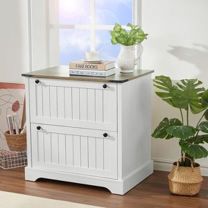 Acekool Farmhouse File Cabinet with 2 Drawers, 30" Lateral Storage Printer Stand for A4/Letter/Legal, Rustic Home Office Organizer - 1 of 4