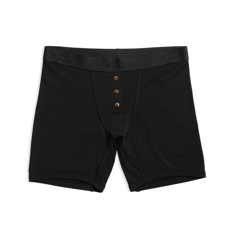 TomboyX 6 Fly Boxer Briefs Underwear, Modal Stretch Comfortable Boy Shorts  (XS-4X) Black Rainbow Large