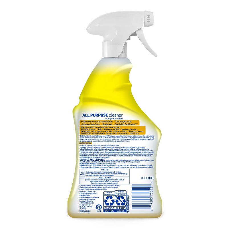 Lysol Lemon Breeze Scented All Purpose Cleaner &#38; Disinfectant Spray - 32oz, 2 of 10