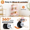 LunaLulinlk 3 Tier Small Rolling Cart, Metal Clutter Storage Organizer Kitchen Trolley, Office Shelving - 4 of 4