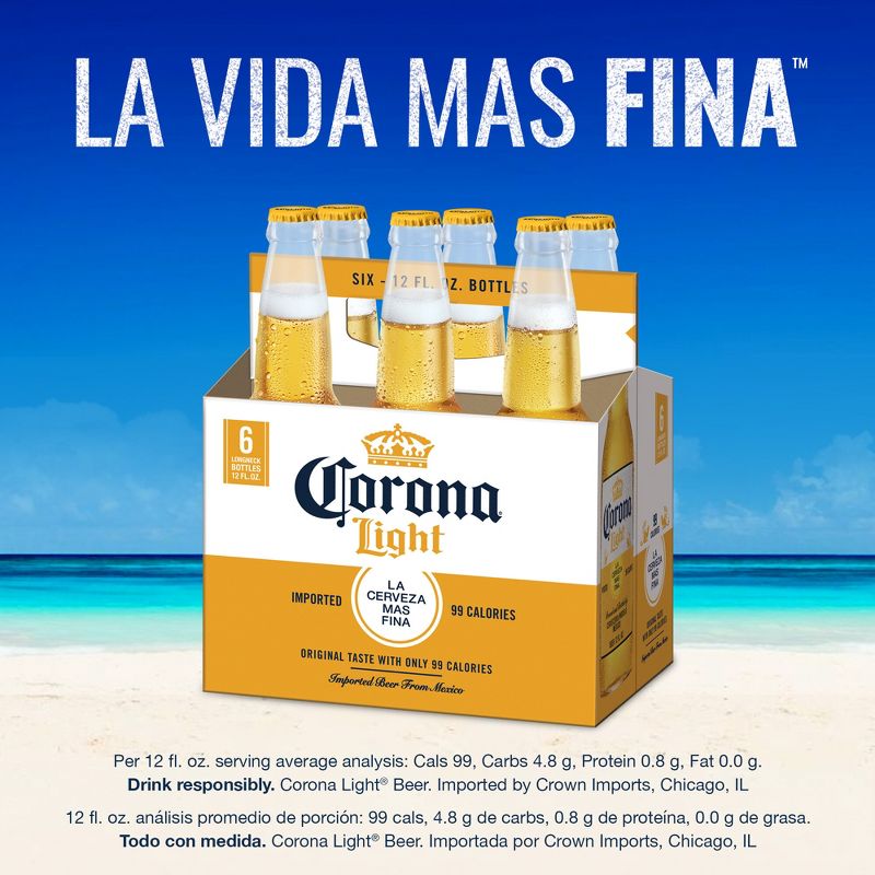 Corona Light Lager Beer - 6pk/12 fl oz Bottles, 6 of 11