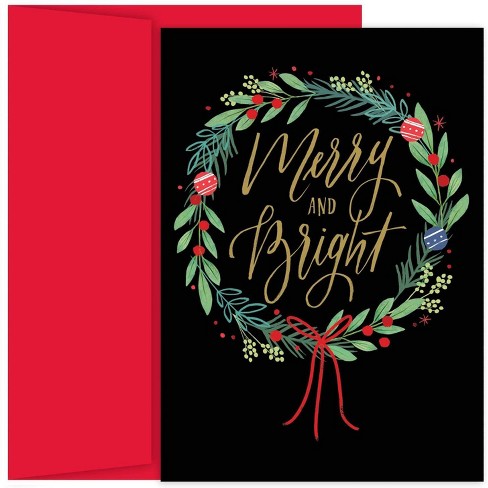 Merry & Bright Wreath Masterpiece Studios Holiday Cards 2019 : Target