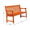 Solhome Reddish Brown Tropical Wood Garden Bench for 3 Seaters - 4 of 4