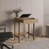 INFURNIC Desks Modern Computer Desk with 1 Drawer and 4 Legs Easy to Assemble for Stylish and Organized Workspace, Brown, 15.7"*23.6"*30.3" - 3 of 4