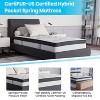 Flash Furniture Riverdale Tufted Upholstered Platform Bed with 10 Inch CertiPUR-US Certified Foam and Pocket Spring Mattress - image 3 of 4