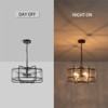 LLHZSY Lantern Clear Handmade Glass Ceiling Chandelier 17 9/10" Wide 4-Light Fixture-Black - 2 of 4