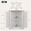 Fredees Farmhouse Corner Cabinet with LED Light, Small Bathroom Cabinet for Laundry, Living Room, Bedroom, or Kitchen - 2 of 4
