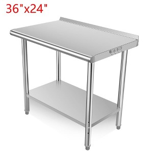 Stainless Steel Kitchen Prep Table NSF Commercial Workbench With Backsplash - 1 of 4