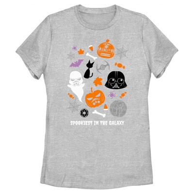 Women's Star Wars Halloween Spookiest In Galaxy Collage T-shirt ...