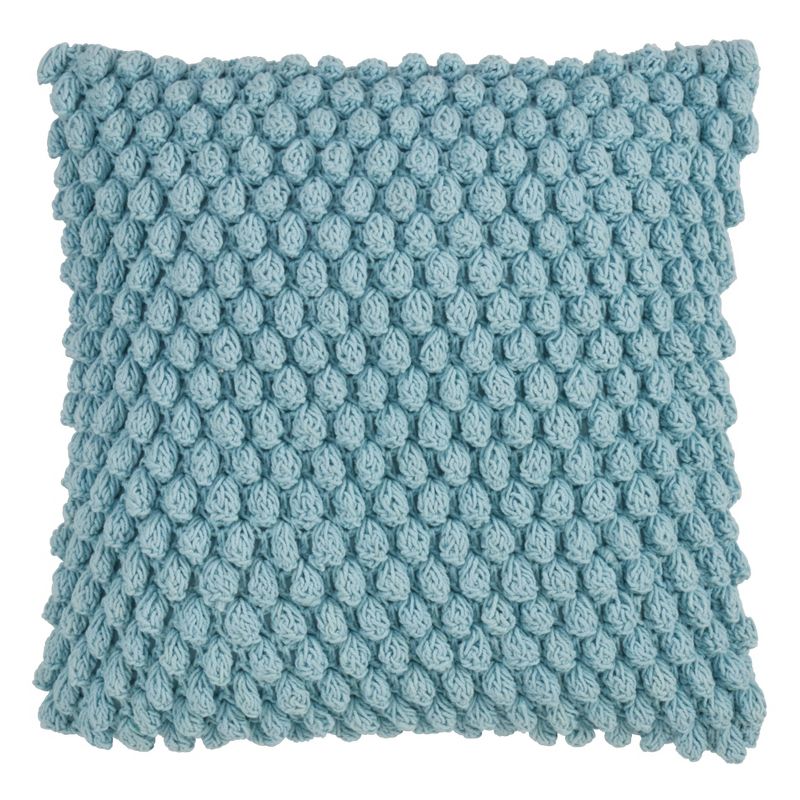 20"x20" Oversize Down Filled Crochet Pom-Pom Square Throw Pillow - Saro Lifestyle, 1 of 10