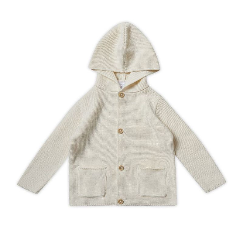 Stellou & Friends 100% Cotton Hood Unisex Cardigan for Babies and Children Ages 0-6 Years, 1 of 4