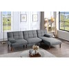 Okak Modern Adjustable Tufted Sofa Loveseat Sleeper Sofa, 2 seater Sofa Plush Couch with wooden legs for Small Apartments, living Room, Gray - 2 of 4