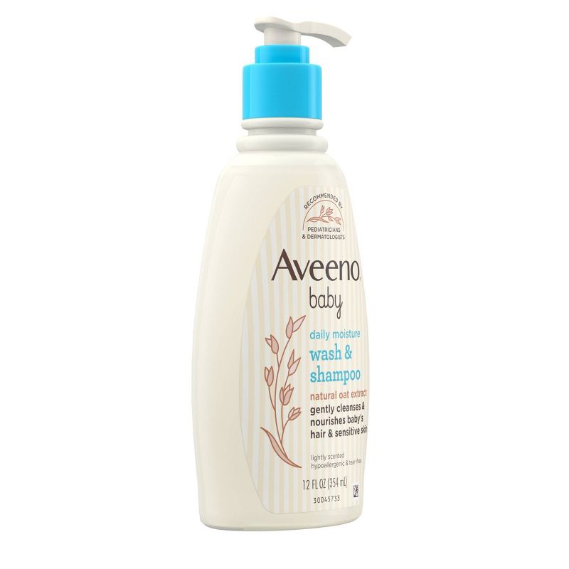 Aveeno Baby Daily Moisture Gentle Body Bath Wash &#38; Shampoo - Lightly Scented - 12 fl oz, 6 of 10